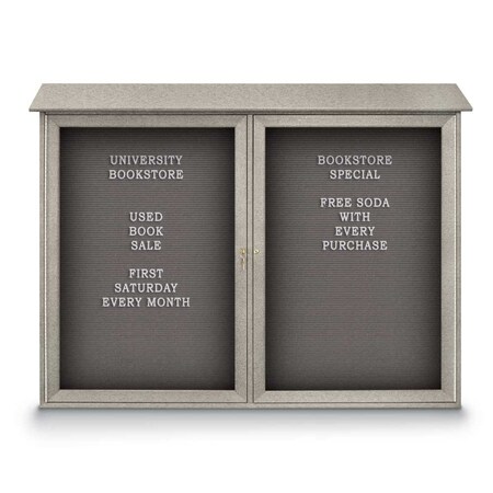 United Visual Products Indoor Enclosed Combo Board, 48"x36", White Frame/Grey & Amethyst UVCB4836W-GREY-AMETHY